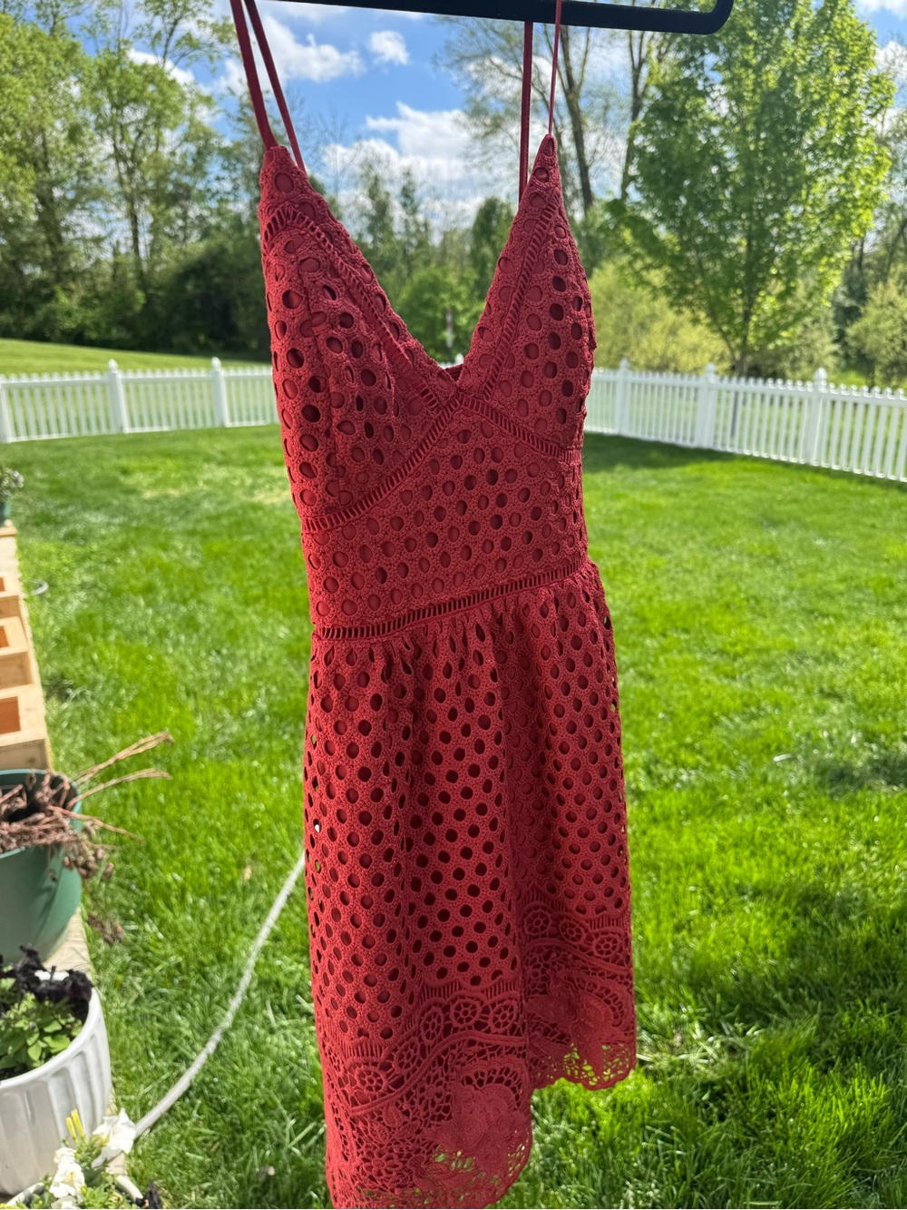 Abercrombie Lace Eyelet Spaghetti Strap Dress